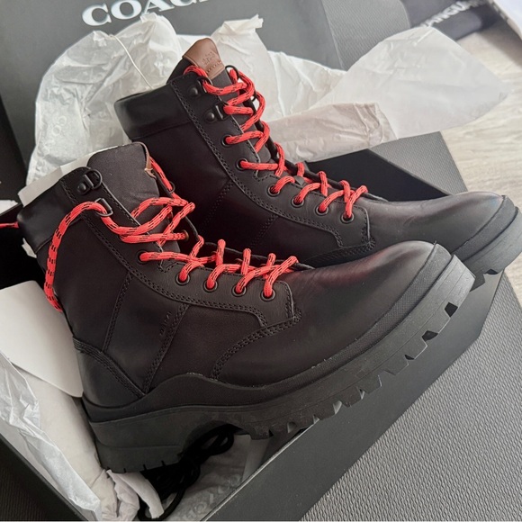 NIB Coach Lace Up Hiking Boots 10.5 - Picture 1 of 4